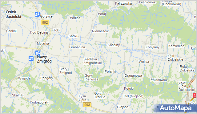 mapa Makowiska gmina Nowy Żmigród, Makowiska gmina Nowy Żmigród na mapie Targeo
