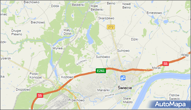 mapa Sulnówko, Sulnówko na mapie Targeo