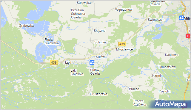 mapa Sułów gmina Milicz, Sułów gmina Milicz na mapie Targeo