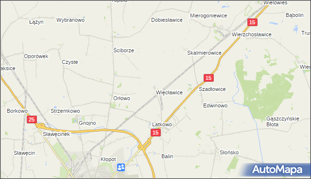 mapa Więcławice gmina Gniewkowo, Więcławice gmina Gniewkowo na mapie Targeo