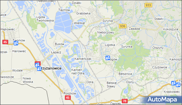 mapa Bluszczów, Bluszczów na mapie Targeo