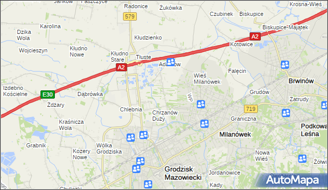 mapa Chrzanów Mały, Chrzanów Mały na mapie Targeo