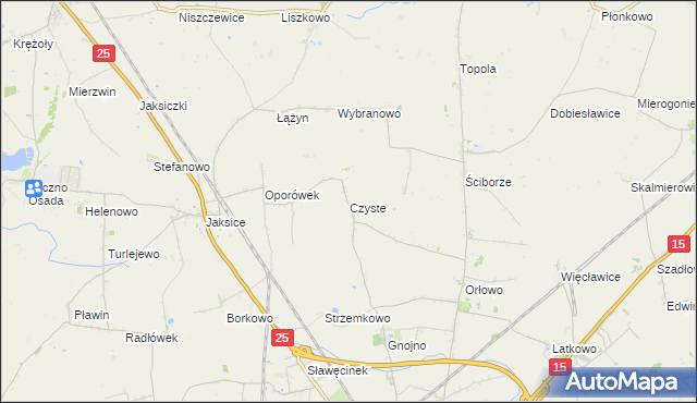 mapa Czyste gmina Inowrocław, Czyste gmina Inowrocław na mapie Targeo