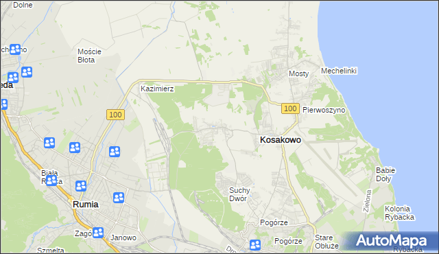 mapa Dębogórze, Dębogórze na mapie Targeo