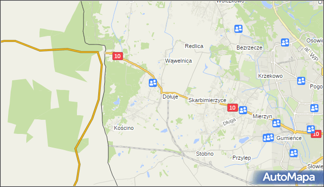 mapa Dołuje, Dołuje na mapie Targeo