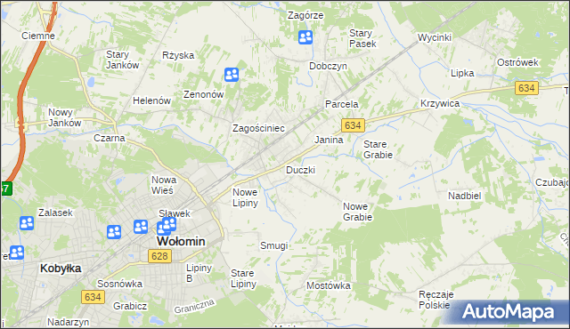 mapa Duczki, Duczki na mapie Targeo