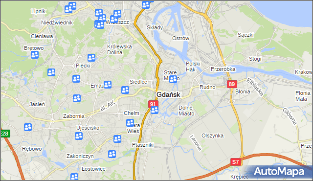 mapa Gdańska, Gdańsk na mapie Targeo