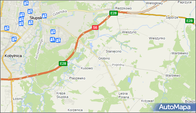 mapa Głobino, Głobino na mapie Targeo