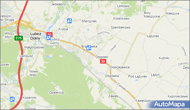 mapa Głogowo, Głogowo na mapie Targeo
