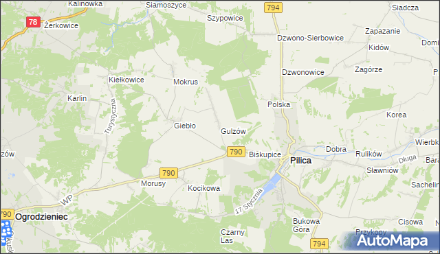 mapa Gulzów, Gulzów na mapie Targeo