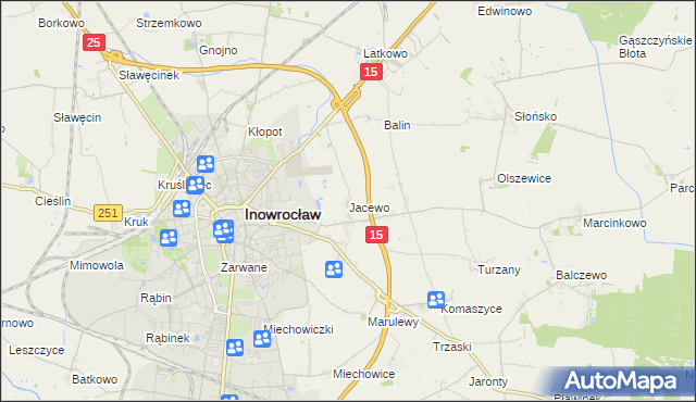 mapa Jacewo, Jacewo na mapie Targeo