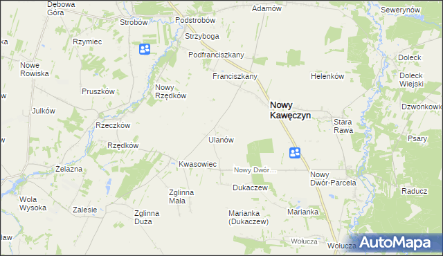 mapa Kawęczyn B, Kawęczyn B na mapie Targeo