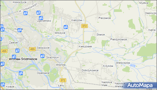 mapa Kiełczówek, Kiełczówek na mapie Targeo