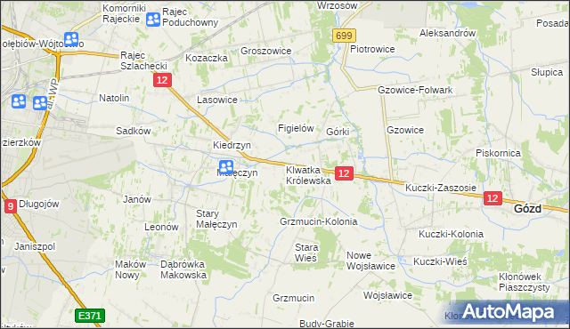 mapa Klwatka Królewska, Klwatka Królewska na mapie Targeo