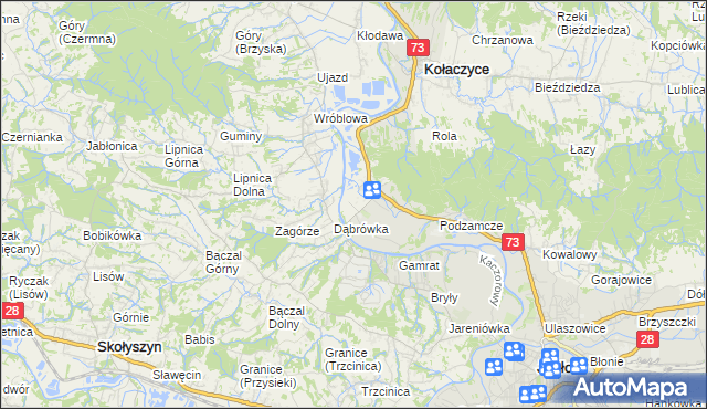 mapa Krajowice, Krajowice na mapie Targeo