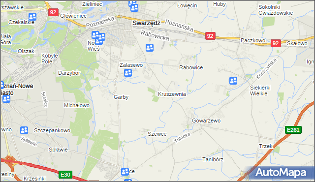 mapa Kruszewnia gmina Swarzędz, Kruszewnia gmina Swarzędz na mapie Targeo