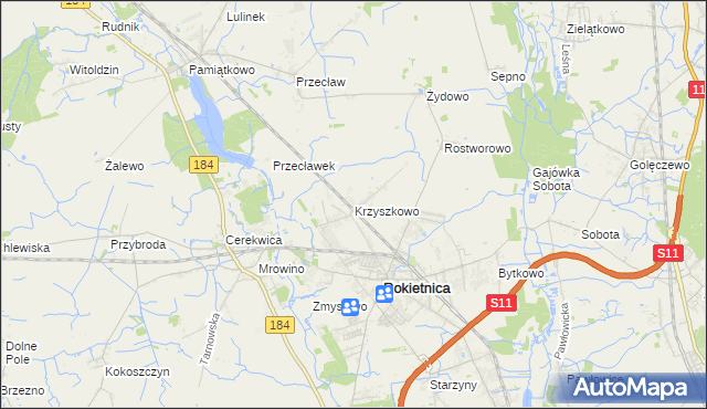 mapa Krzyszkowo, Krzyszkowo na mapie Targeo