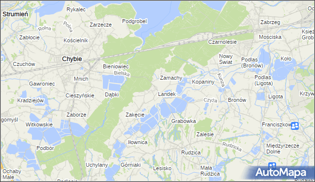 mapa Landek, Landek na mapie Targeo