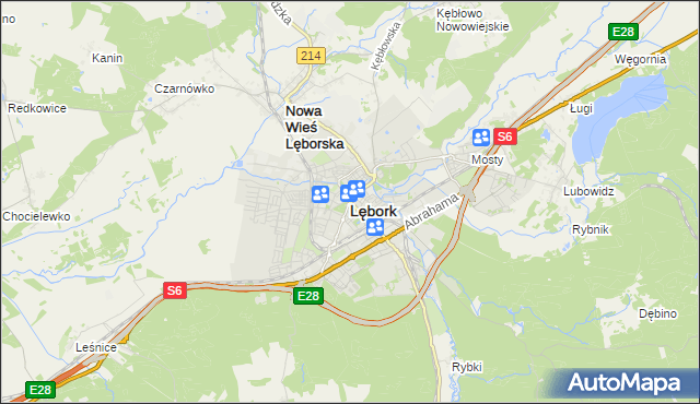 mapa Lębork, Lębork na mapie Targeo
