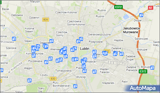 mapa Lublina, Lublin na mapie Targeo