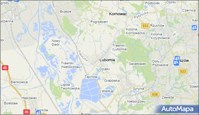 mapa Lubomia, Lubomia na mapie Targeo