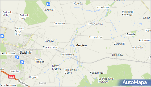 mapa Mełgiew, Mełgiew na mapie Targeo
