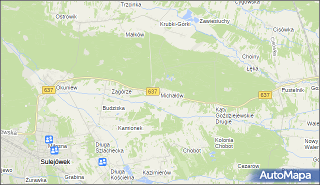 mapa Michałów gmina Halinów, Michałów gmina Halinów na mapie Targeo