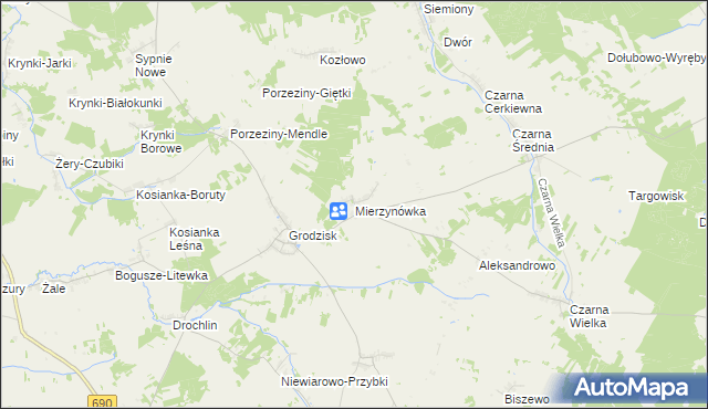 mapa Mierzynówka, Mierzynówka na mapie Targeo