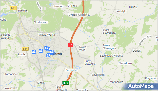 mapa Nowa Wieś gmina Szydłowo, Nowa Wieś gmina Szydłowo na mapie Targeo
