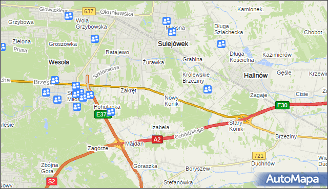 mapa Nowy Konik, Nowy Konik na mapie Targeo