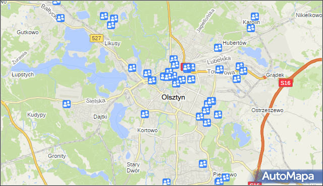 mapa Olsztyna, Olsztyn na mapie Targeo