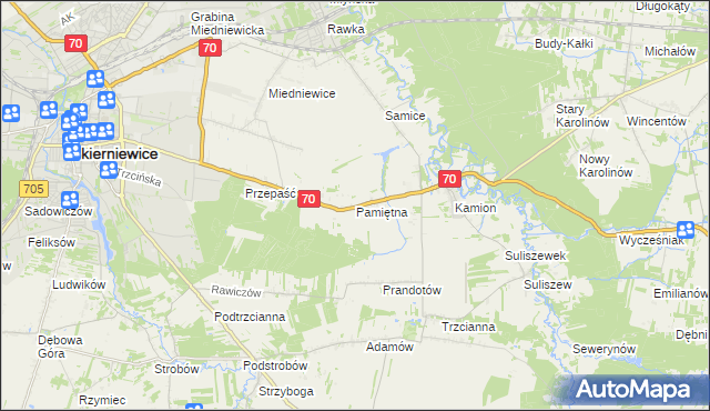 mapa Pamiętna, Pamiętna na mapie Targeo