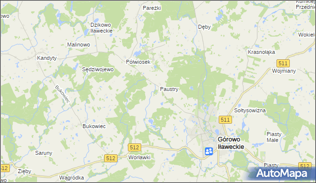 mapa Paustry Osada, Paustry Osada na mapie Targeo