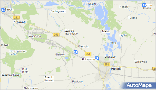 mapa Piechcin, Piechcin na mapie Targeo