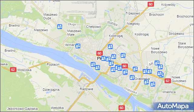 mapa Płock, Płock na mapie Targeo