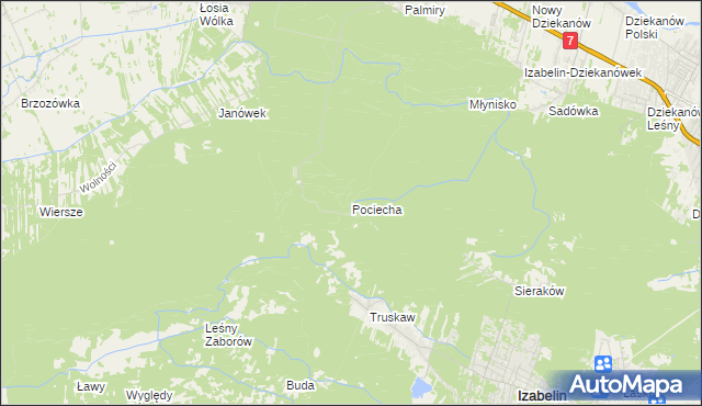 mapa Pociecha gmina Czosnów, Pociecha gmina Czosnów na mapie Targeo