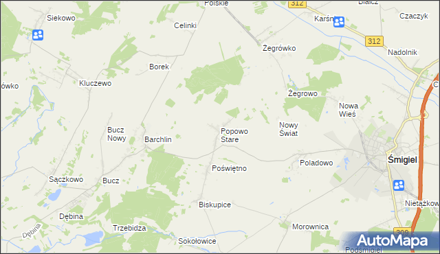 mapa Popowo Stare, Popowo Stare na mapie Targeo