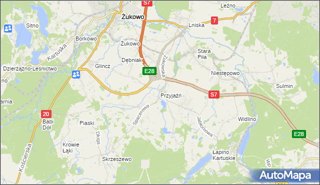 mapa Przyjaźń, Przyjaźń na mapie Targeo