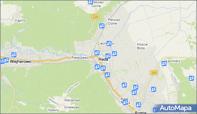 mapa Reda, Reda na mapie Targeo