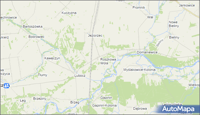 mapa Roszkowa Wola, Roszkowa Wola na mapie Targeo