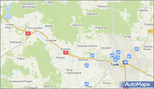 mapa Słodków-Kolonia, Słodków-Kolonia na mapie Targeo
