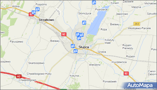mapa Słupca, Słupca na mapie Targeo