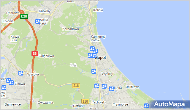 mapa Sopotu, Sopot na mapie Targeo