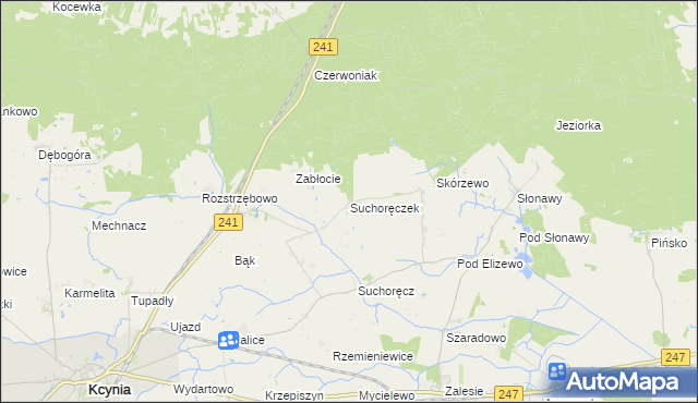 mapa Suchoręczek, Suchoręczek na mapie Targeo