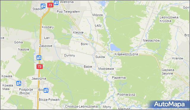 mapa Suków gmina Daleszyce, Suków gmina Daleszyce na mapie Targeo