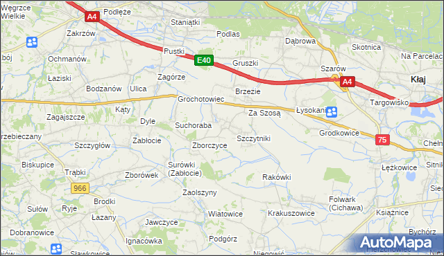 mapa Świątniki Dolne, Świątniki Dolne na mapie Targeo