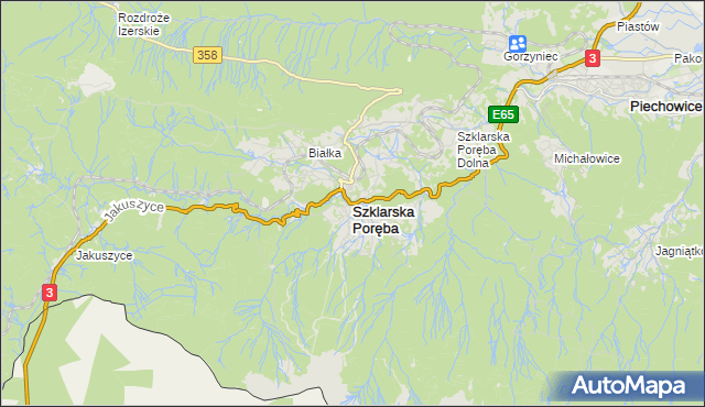 mapa Szklarska Poręba, Szklarska Poręba na mapie Targeo