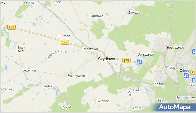 mapa Szydłowo powiat pilski, Szydłowo powiat pilski na mapie Targeo