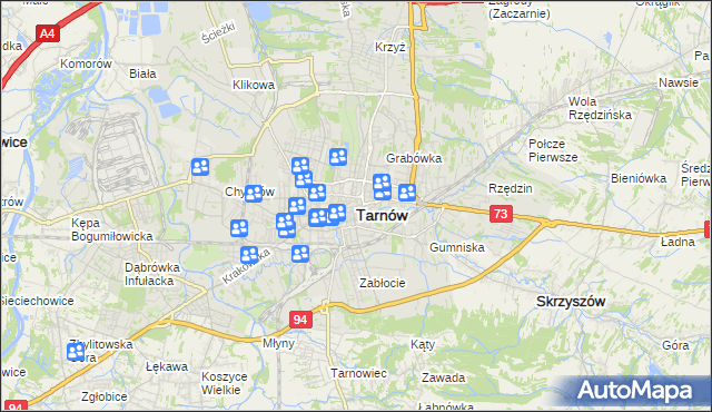mapa Tarnów, Tarnów na mapie Targeo