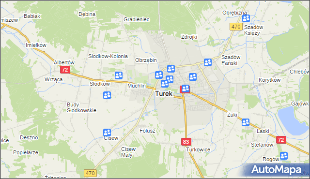 mapa Turka, Turek na mapie Targeo